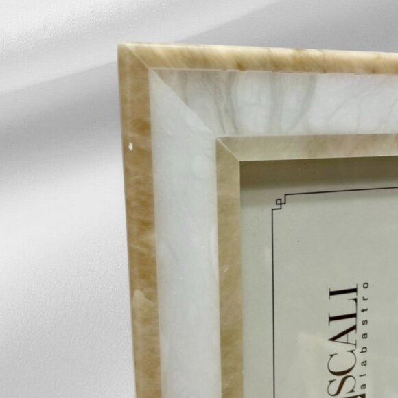 Scali Alabastro Italian Alabaster Picture Frame 8x10 White Beige Handcrafted - Picture 4 of 7